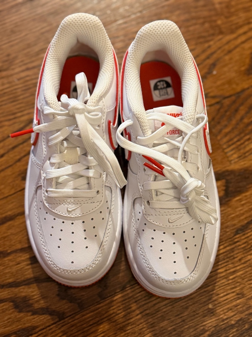 Nike Kids' White and Red Low-Top Sneakers